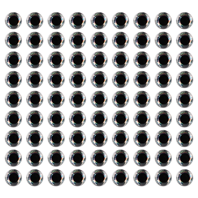 Graflsoa 100pcs 3D Fishing Lure Eye Stickers, 5mm Silver, Epoxy Material, Multi-Size Options for Enhanced Fishing Accessories