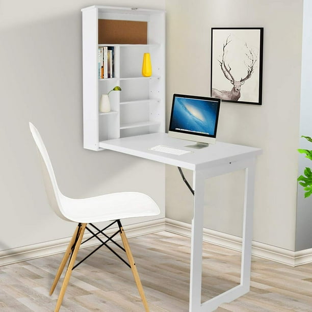 Compact Fold Out Wall Mounted Convertible Desk Computer Desks