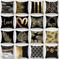 thumbnail image 1 of 16 fundas de almohada con estampado de terciopelo de piel de melocotón negro y dorado, fundas de cojín decorativas para el hogar JAMW Sencillez, 1 of 5
