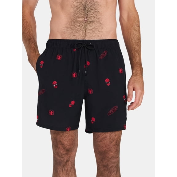 Neff Men's and Big Men's Spider-Man Print Swim Trunks, Sizes S-3XL