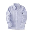 thumbnail image 3 of WUANDIXFA Boys Dress Shirts Long Sleeve Casual Shirts Button Down Lapel Shirt Toddler Boy Trendy Spring Fall Tops Boys Dress Shirt,Blue,5-6 Years, 3 of 5