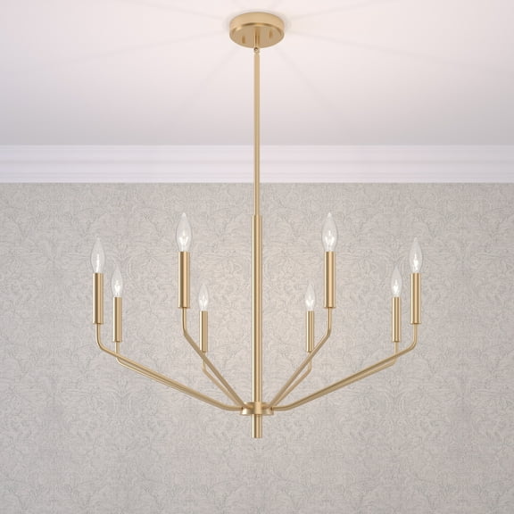 Millennium Lighting 8168 Laurell 8 Light 30" Wide Taper Candle Style Chandelier - Gold