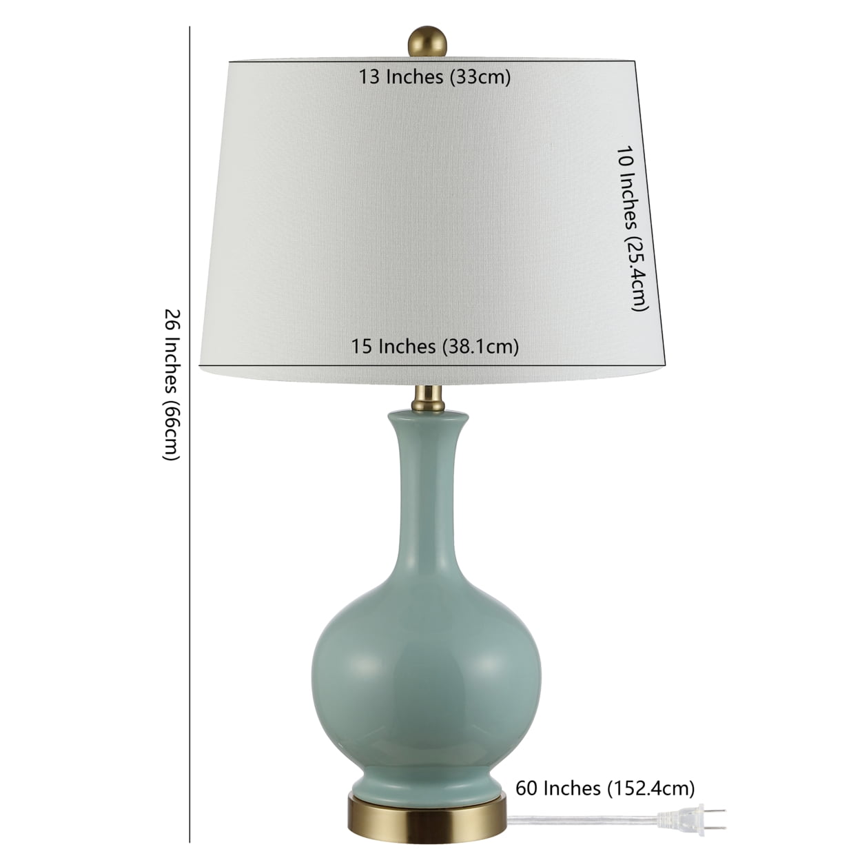 Safavieh Bowie 17" 1-Light Contemporary Gold Table Lamps White Transitional Shades