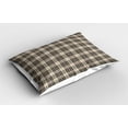 thumbnail image 2 of Ambesonne Vintage Pillow Sham 2 Pack, Tartan British Heraldry, 26"x20", Beige Dark Taupe Maroon, 2 of 3