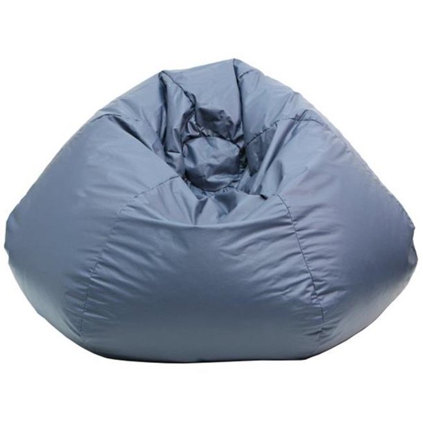 D2D Navy Blue Leather Look Vinyl Bean Bag, XXL