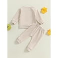 thumbnail image 4 of Suealasg Toddler Boys Fall Winter Clothes 6M 12M 18M 2T 3T Infant Baby Boys 2Pcs Halloween Outfits Long Sleeve Letter Print Pullover + Pocket Pants Set, 4 of 7