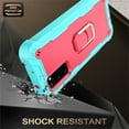 thumbnail image 5 of SaniMore for Samsung Galaxy S20 FE Case with Hidden Bracket Rugged Heavy Duty Protective [Hard PC Back + Silicone Bumper] Shokcproof Anti-drop Tri-layer Hybird Shell For Galaxy S20 FE, Mint/Rose, 5 of 7