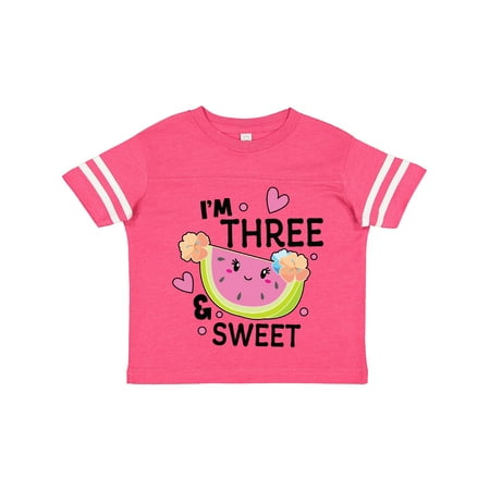 

Inktastic I m Three and Sweet with Cute Watermelon Gift Toddler Toddler Girl T-Shirt