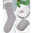 thumbnail image 2 of Janrevotw Mens Slipper Fuzzy Socks Winter Cozy Fluffy Cabin Warm Fleece Soft Comfy Thick Non Slip Home Socks, 2 of 5