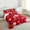 thumbnail image 3 of Feelyou Kids Christmas Ball Full Size Comforter Sets, Winter Christmas Gifts Bedding Comforter Set, Kawaii Cartoon Rose Reversible Bedding Sets, Luxury Bedroom Decor, 3pcs, 3 of 8