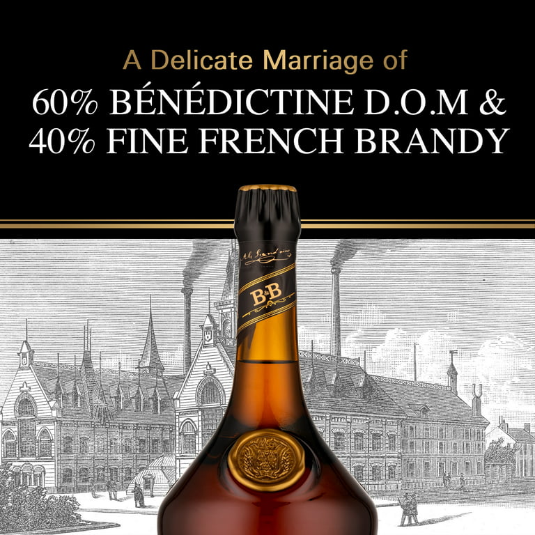 750 Benedictine, 40% ml Bottle, by B&B Liqueur ABV