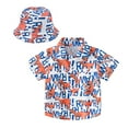 thumbnail image 2 of ibiyuan Polo Shirts for Boys Button Down Tropical Print Short Sleeve Shirt Everyday Preppy Tops Summer Beach Shirts for Kids,4-5 Years, 2 of 6