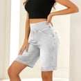 thumbnail image 6 of Aezemi Women's Stretchy Jean Shorts - Slim Fit High Waisted Long Denim Shorts Summer Fashion 4 Pockets Outdoor Bottoms, 6 of 9