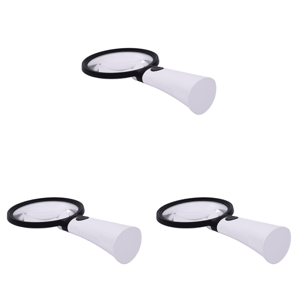 Lupa Iluminada Mano 30X 10X Con 12 Luces LED para Lectura Personas Mayores() Blanco