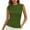 Army Green, variant on Aobny Cotton Going Out Casual Women's Tank Tops Basic Green Tops Ribbed Crew Neck Muscle Tees for Teen
