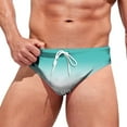 thumbnail image 3 of Mens Swim Trunks Gradient Soft Drawstring Swim Briefs Swimwear Bottoms Summer Bathing Suits L XXL, 3 of 6