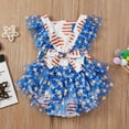 thumbnail image 3 of Seyurigaoka Baby Girl’s Independence Day Mesh Yarn Skirt Hem Sleeveless Romper, 3 of 10