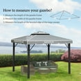 thumbnail image 3 of Outsunny Toit de Rechange pour Pavillon à Double Toit 10'x10 Pieds, Gris, 3 of 10