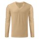 thumbnail image 2 of Camisas Para Hombre Casual Hombres manga larga cuello en V sólido pulóver Casual hombres camiseta hombres blusa (Yellow, XL), 2 of 5