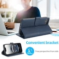thumbnail image 6 of Wallet Case for iPhone 16e, 2 In 1 PU Leather Flip Phone Case with Detachable Magnetic TPU Inner, Kickstand Phone Cover with Card Slots & Wrist Strap for iPhone 16e, Blue, 6 of 7