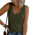 thumbnail image 1 of Minnieouse Camisetas sin mangas ligeras y elásticas de algodón para fiestas de verano, camiseta sin mangas para mujer, camiseta sin mangas negra Prendas para la parte del cuerpo Ejercito verde,1 2XL, 1 of 5