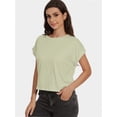 thumbnail image 5 of Women's Crew Neck Short Sleeve T Shirt Summer Casual Loose Workout Top, 5 of 6