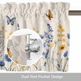thumbnail image 6 of Colorful Lavender Daisy on Linen Valances for Windows,Kitchen Valance Rod Pocket Short Curtain, Summer Flower Butterfly Valance Curtain Window Valances for Bedroom Bathroom Living Room 60x18in, 6 of 9