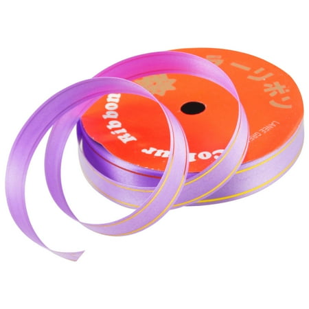 Magnetic Ribbon Strips - Unique Bargains Unique Bargains Purple Gold Tone Two Strips Gift Package Ribbon Roll Tape