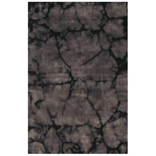 EORC KA109GY 4 x 6 ft. Tie-Dye Grey Handmade Wool Grey Dip Dyed Rug