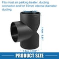 T Piece Duct Air Ducting Connector Straight Air Heater Duct Joiner