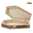 thumbnail image 1 of MOVTOTOP Ivory Wood Small Coffin Box for Jewelry Storage and Display Lightweight Portable with Lid 4.7x2.2x1.6 Inches, 1 of 7