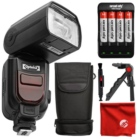 Opteka IF-980 E-TTL AF Dedicated Flash w/ Bounce, Zoom, Tilt, LCD Display for Nikon D7500 D7200 D7100 D5600 D5500 D5300 D5200 D3400 D3300 D3200 D3100 D750 D610 D600 D500 D90 D80 D70 D60 DSLR Cameras