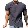 thumbnail image 2 of Ashirexll Mens T-shirts, Big and Tall Shirts for Men, Fashion Standing Collar V-neck T-shirt with Elastic Breathable and Fashion Short Sleeve, 2 of 5