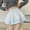 w93# White458, variant on Women Ballet Mini Skirts Solid Color Smocked High Waist Ruffles Tiered Elegant Flowy Casual Boho Layered Pleated Beach Short Skirt,White,L
