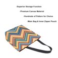 thumbnail image 3 of FORMRS Womens Canvas Tote Bag with Zipper Inner Pocket Shoulder Handbag, Orange Geometric, 3 of 7