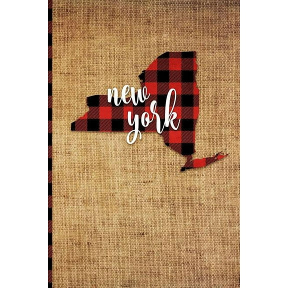 New York: 6' x 9' | 108 Pages: Buffalo Plaid New York State Silhouette Hand Lettering Cursive Script Design on Soft Matte Cover | Notebook, Diary, . Buffalo, Albany, Manhattan, and Long 1726395278
