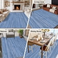 thumbnail image 6 of Area Rug 60×96in, Retro Blue Striped Floor Carpet Living Room Rug, Vintage Turquoise Texture Pattern Non-Slip Welcome Mat Indoor Rugs for Bedroom Dining Room, 6 of 9