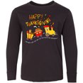 thumbnail image 3 of Inktastic Happy Thanksgiving Turkey Train with Food Long Sleeve Youth T-Shirt, 3 of 5