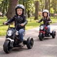 thumbnail image 4 of Costway 6V Kids Motorcycle with Song,Story,LED Headlights,Accelerator Pedal&3 Wheels, White & Black, 4 of 10