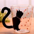 thumbnail image 4 of Bangcool Tasse en Verre avec Poignée en Forme de Queue de Chat, Tasse à Thé, Tasse à Café, 4 of 10