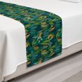 thumbnail image 2 of Wildlife Bed Runner, Girl in Jungle Along a Leopard Illustration Wild Forest Themed Design, Decorative Accent Bedding Scarf for Hotels Homes and Guestrooms, Twin, Hunter Green Dark Teal, by Ambesonne, 2 of 2