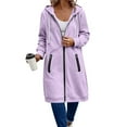 thumbnail image 5 of Wowcloth Women's Solid Color Hooded Jacket with Zipper Pockets and Drawstring, Long Sleeve Casual Fashion Outerwear for Daily Wear, 5 of 6