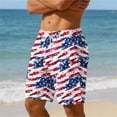 thumbnail image 4 of Amzcrzy Men Beach Shorts American Flag Print Mens Shorts Elastic Waist Dstring Quick Dry Casual Comfy Board Shorts for Fourth of July Summer Wear @10 XL, 4 of 5