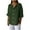 #01 Army Green, variant on Busydd Womens Tops V Neck 3/4 Length Sleeve Cotton Linen Shirts Solid Color Lapel Dressy Blouses Fashion Loose Button Down T Shirts Summer Casual Bubble Sleeve Tie Back Tops,Plus Size S-5XL