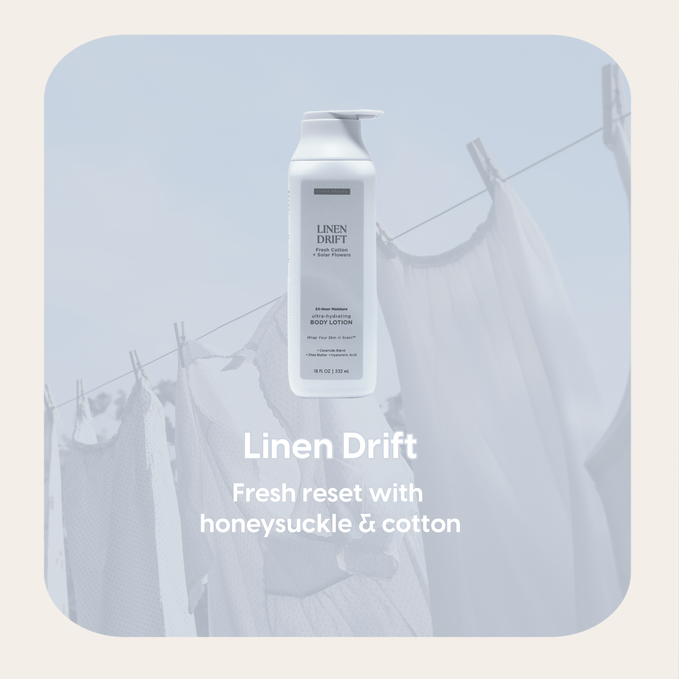 Scent Theory Body Lotion with Shea Butter, All Skin Types, Linen Drift, 18 fl oz