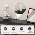 thumbnail image 3 of Bestier Full Bed Frame with Storage Headboard Shelf, Full Size Platform Bed With LED Lights & USB Ports, Black PU Leather, 3 of 7