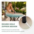 thumbnail image 4 of Round Outdoor Tablecloth with Umbrella Hole and Zipper, Green Brown Ombre Tablecloth with Elastic Waterproof, Modern Gradient Abstract Art Patio Table Covers for 31" - 35" Picnic Pool Tables, 4 of 9