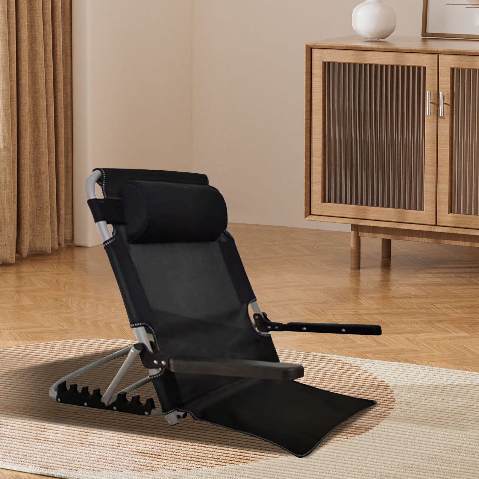 Bed Backrest Support,Portable Folding 6 Level Adjustable Sit up Back Rest, Elevated Bed Back with Headrest,Breathable Sit-up Back Rest for Elderly Patient Back Neck Head Lumbar Support,Blue