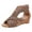 Brown, variant on Women Wedge Sandals Bohemian Peep Toe Roman Beach Flip Flops Summer Casual