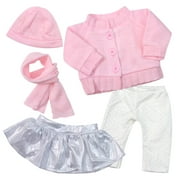 Sophia's Dress, Leggings and Shoes for 18" Dolls, Gray/Pink